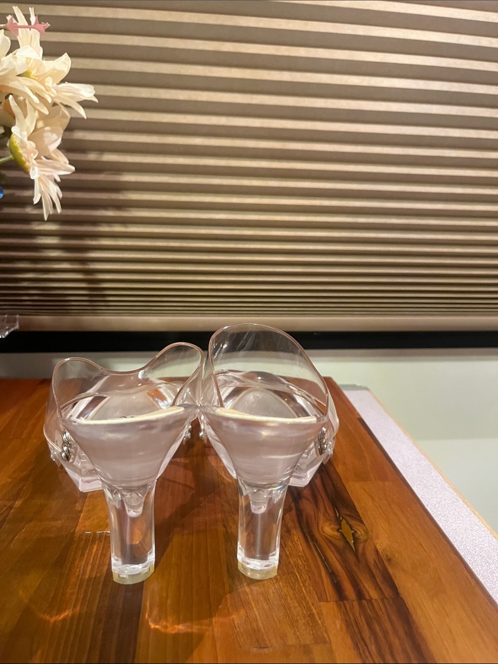 NEW NINA  Clear Slide Mules with Transparent Straps - Picture 3 of 4